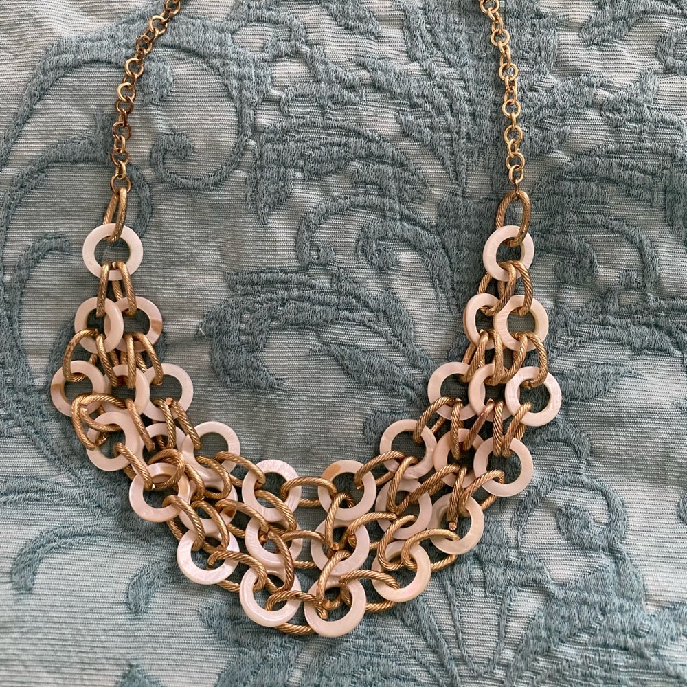Gold and Mother of Pearl costume necklace